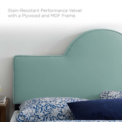 Dawn Full/Queen Performance Velvet Headboard, Velvet, Blue, 21826