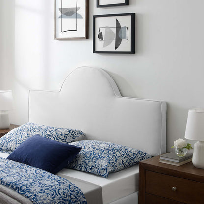 Dawn Full/Queen Performance Velvet Headboard, Velvet, White, 21830