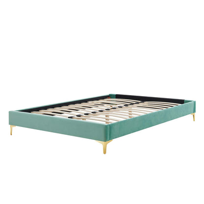 Sutton Twin Performance Velvet Bed Frame, Velvet, Blue, 21842