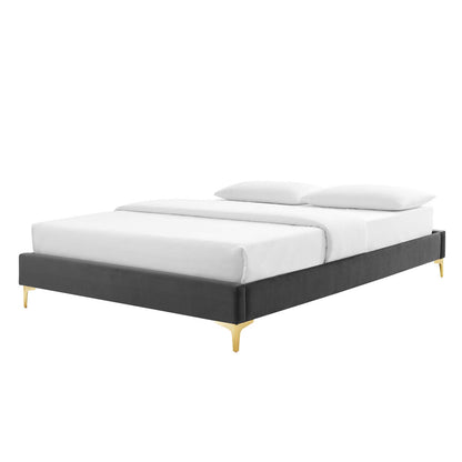 Sutton Full Performance Velvet Bed Frame, Velvet, Dark Grey Gray, 21847
