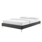 Sutton Full Performance Velvet Bed Frame, Velvet, Dark Grey Gray, 21847