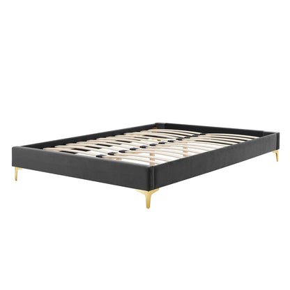 Sutton Full Performance Velvet Bed Frame, Velvet, Dark Grey Gray, 21847