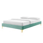 Sutton Full Performance Velvet Bed Frame, Velvet, Blue, 21850