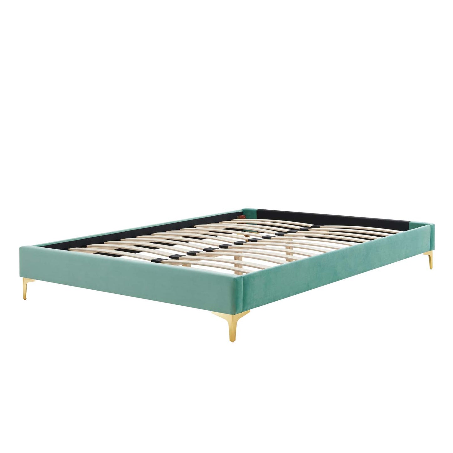 Sutton Full Performance Velvet Bed Frame, Velvet, Blue, 21850