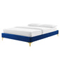 Sutton Full Performance Velvet Bed Frame, Velvet, Blue Navy, 21851