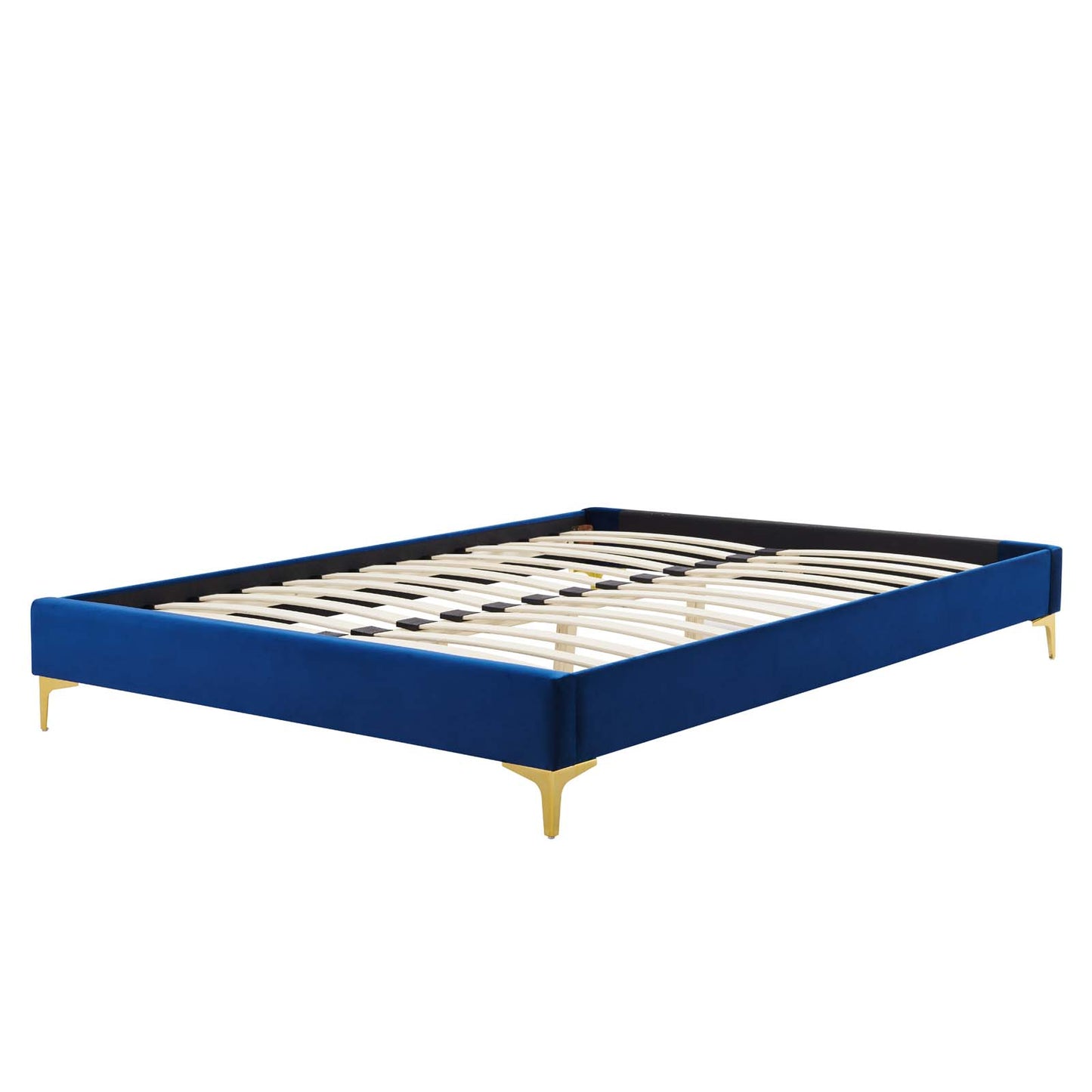 Sutton Full Performance Velvet Bed Frame, Velvet, Blue Navy, 21851