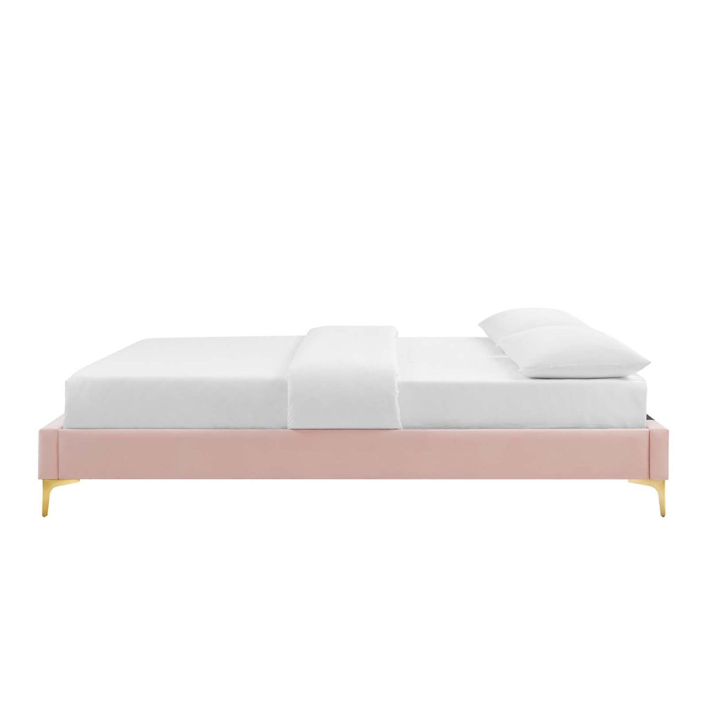 Sutton Full Performance Velvet Bed Frame, Velvet, Pink, 21852