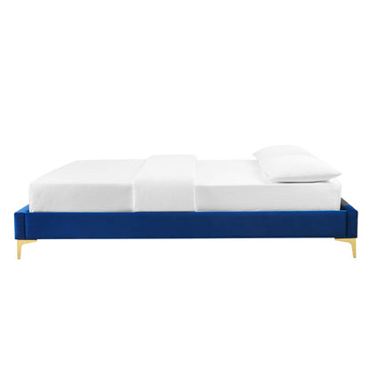 Sutton King Performance Velvet Bed Frame, Velvet, Blue Navy, 21859