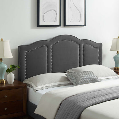 Cecilia Twin Performance Velvet Headboard, Velvet, Dark Grey Gray, 21863