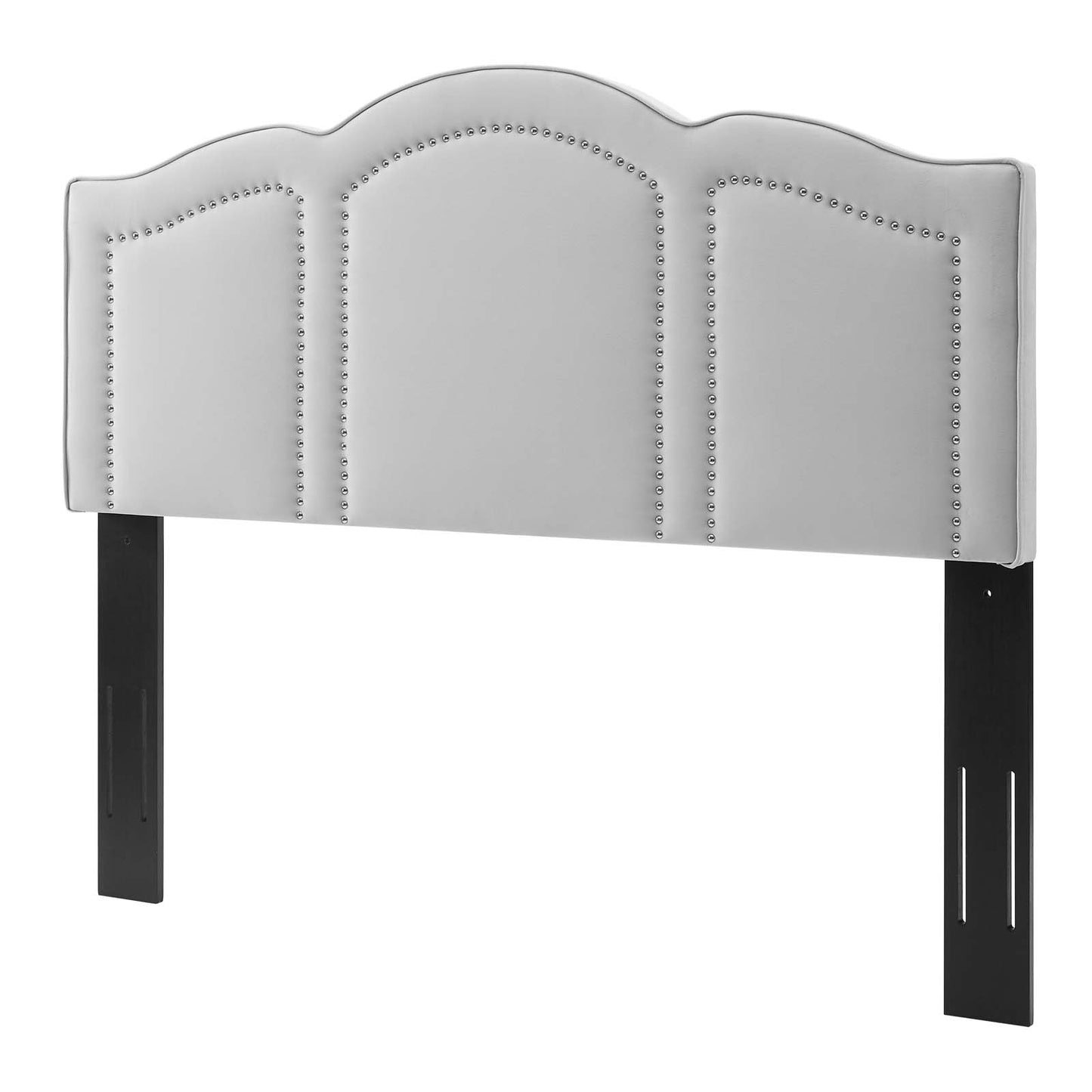Cecilia Twin Performance Velvet Headboard, Velvet, Light Grey Gray, 21865