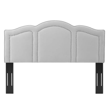Cecilia Full/Queen Performance Velvet Headboard, Velvet, Light Grey Gray, 21873