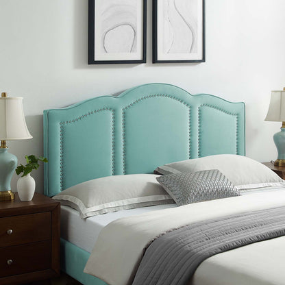 Cecilia Full/Queen Performance Velvet Headboard, Velvet, Blue, 21874
