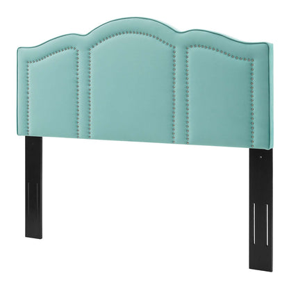 Cecilia Full/Queen Performance Velvet Headboard, Velvet, Blue, 21874