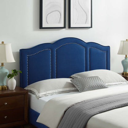 Cecilia Full/Queen Performance Velvet Headboard, Velvet, Blue Navy, 21875