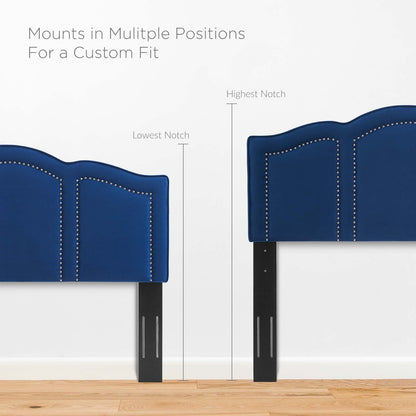 Cecilia Full/Queen Performance Velvet Headboard, Velvet, Blue Navy, 21875