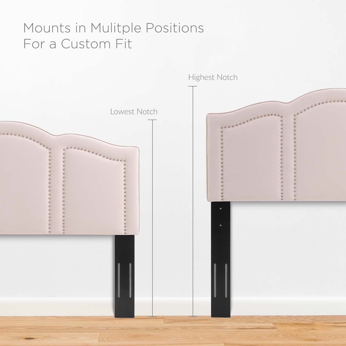Cecilia Full/Queen Performance Velvet Headboard, Velvet, Pink, 21876