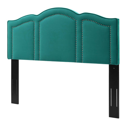 Cecilia Full/Queen Performance Velvet Headboard, Velvet, Teal Blue, 21877