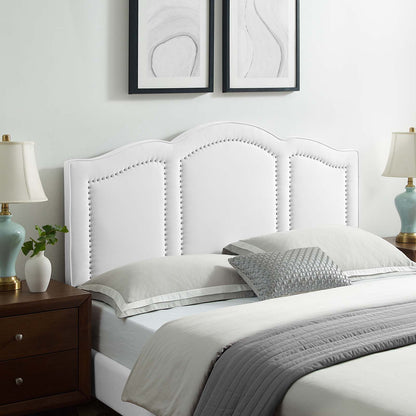 Cecilia Full/Queen Performance Velvet Headboard, Velvet, White, 21878