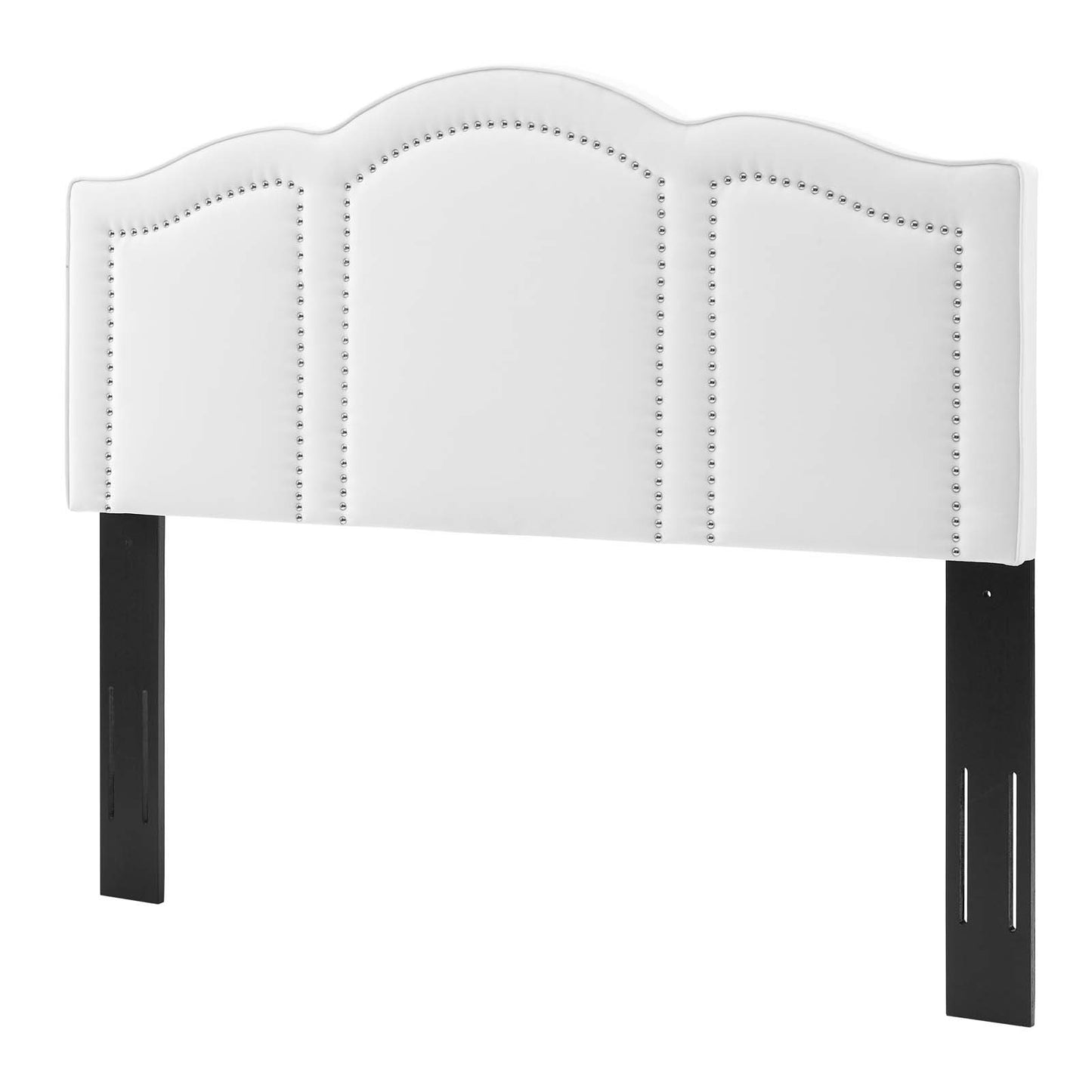 Cecilia King/California King Performance Velvet Headboard, Velvet, White, 21886