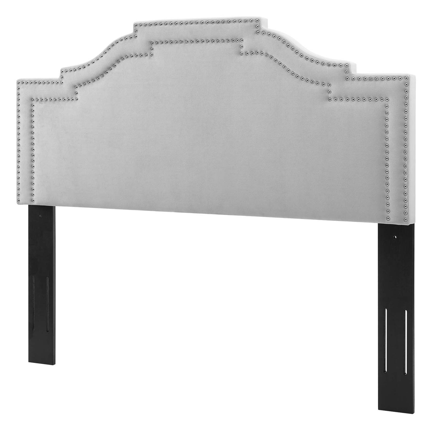 Lucia Twin Performance Velvet Headboard, Velvet, Light Grey Gray, 21889