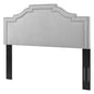 Lucia Twin Performance Velvet Headboard, Velvet, Light Grey Gray, 21889