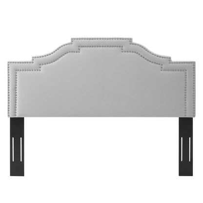 Lucia Twin Performance Velvet Headboard, Velvet, Light Grey Gray, 21889