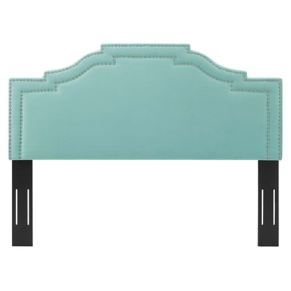 Lucia Twin Performance Velvet Headboard, Velvet, Blue, 21890