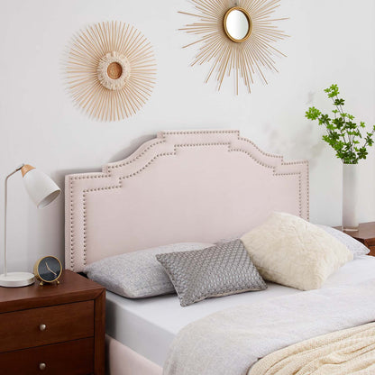 Lucia Twin Performance Velvet Headboard, Velvet, Pink, 21892