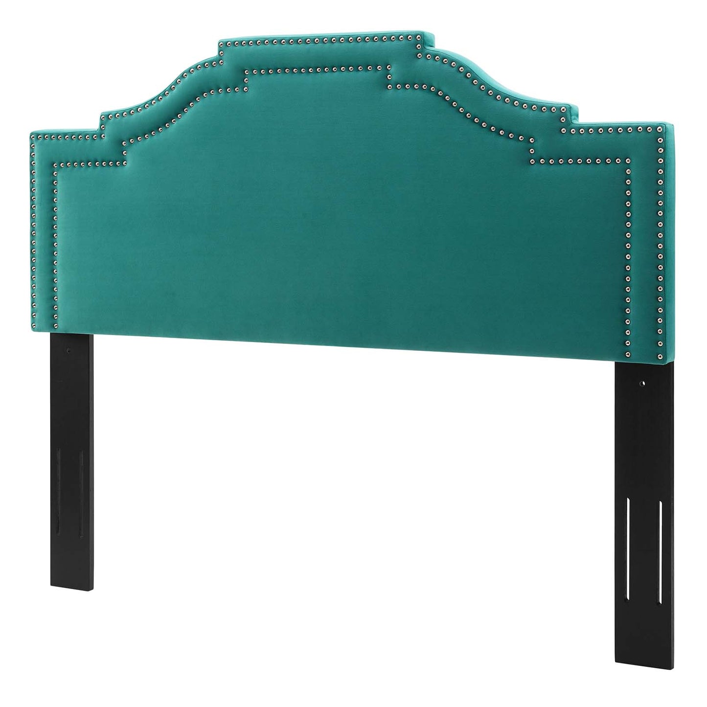 Lucia Full/Queen Performance Velvet Headboard, Velvet, Teal Blue, 21901