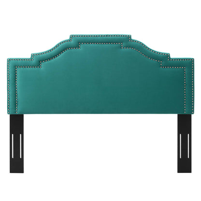 Lucia Full/Queen Performance Velvet Headboard, Velvet, Teal Blue, 21901