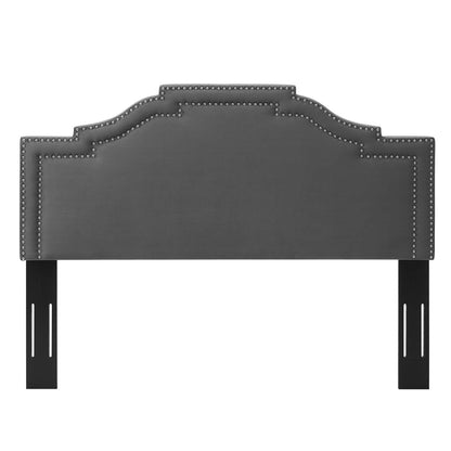 Lucia King/California King Performance Velvet Headboard, Velvet, Dark Grey Gray, 21903