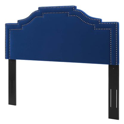 Lucia King/California King Performance Velvet Headboard, Velvet, Blue Navy, 21907
