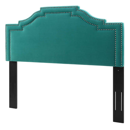 Lucia King/California King Performance Velvet Headboard, Velvet, Teal Blue, 21909