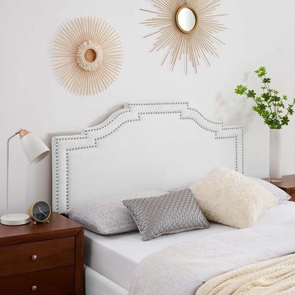 Lucia King/California King Performance Velvet Headboard, Velvet, White, 21910