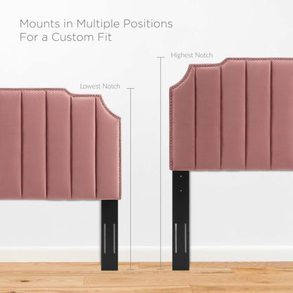 Rosalind Performance Velvet Twin Headboard, Velvet, Pink, 21912