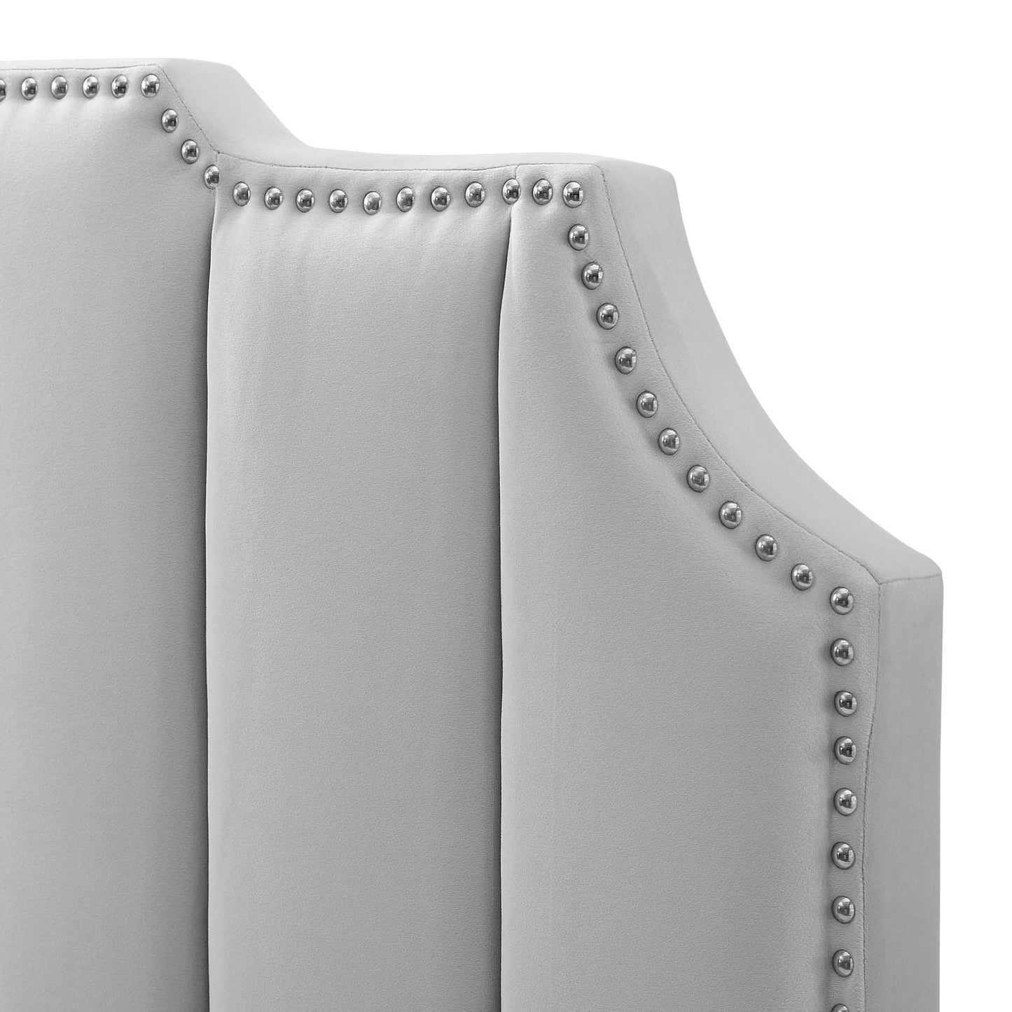 Rosalind Performance Velvet Twin Headboard, Velvet, Light Grey Gray, 21913