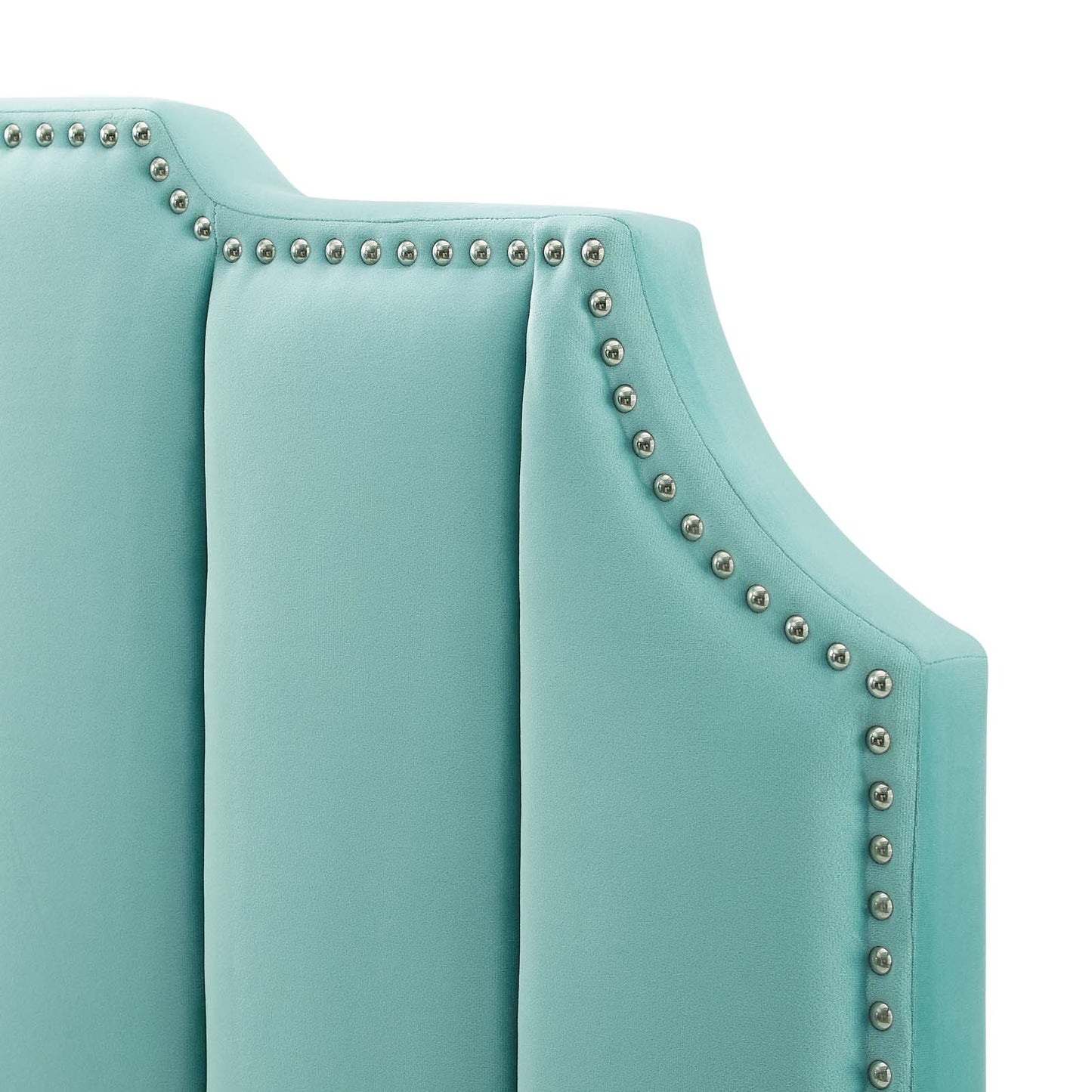 Rosalind Performance Velvet Twin Headboard, Velvet, Blue, 21914