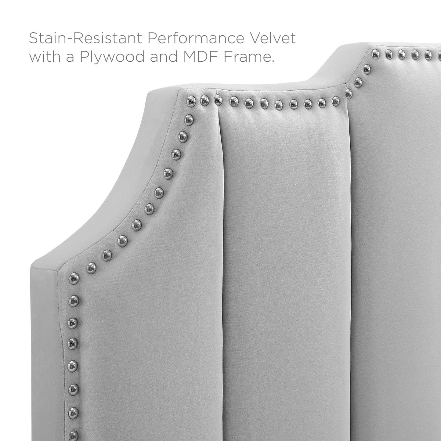 Rosalind Performance Velvet Full/Queen Headboard, Velvet, Light Grey Gray, 21921