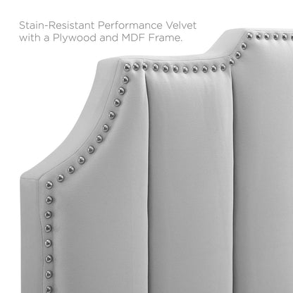 Rosalind Performance Velvet Full/Queen Headboard, Velvet, Light Grey Gray, 21921