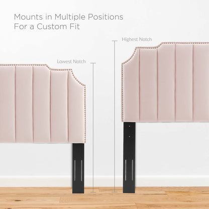 Rosalind Performance Velvet Full/Queen Headboard, Velvet, Pink, 21924