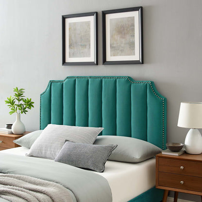 Rosalind Performance Velvet Full/Queen Headboard, Velvet, Teal Blue, 21925