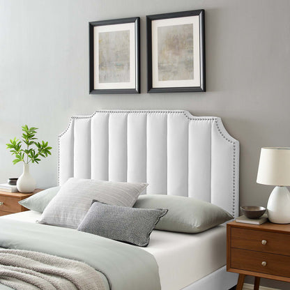Rosalind Performance Velvet Full/Queen Headboard, Velvet, White, 21926