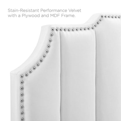 Rosalind Performance Velvet Full/Queen Headboard, Velvet, White, 21926