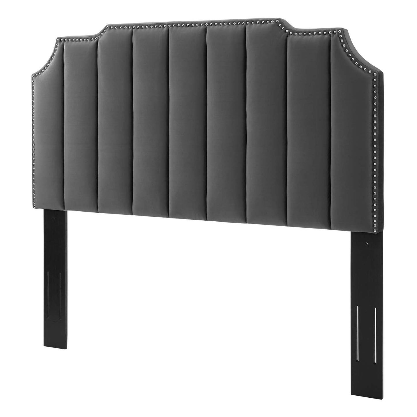 Rosalind Performance Velvet King/California King Headboard, Velvet, Dark Grey Gray, 21927