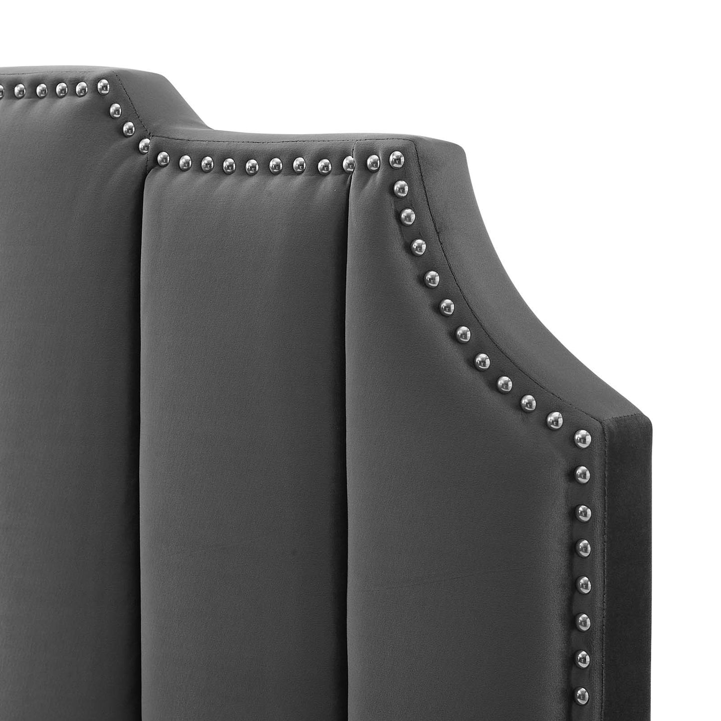 Rosalind Performance Velvet King/California King Headboard, Velvet, Dark Grey Gray, 21927