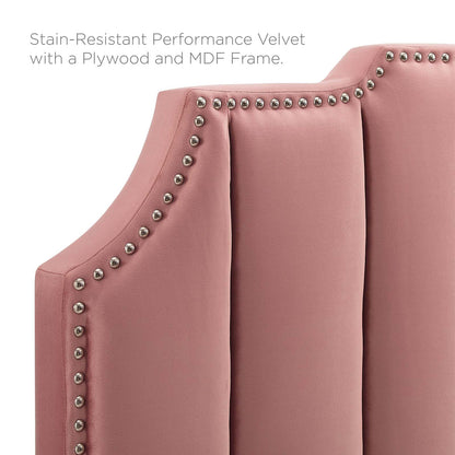Rosalind Performance Velvet King/California King Headboard, Velvet, Pink, 21928