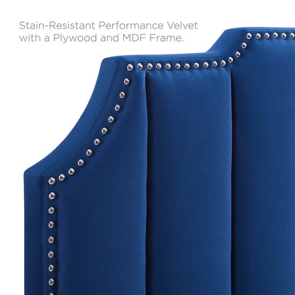 Rosalind Performance Velvet King/California King Headboard, Velvet, Blue Navy, 21931