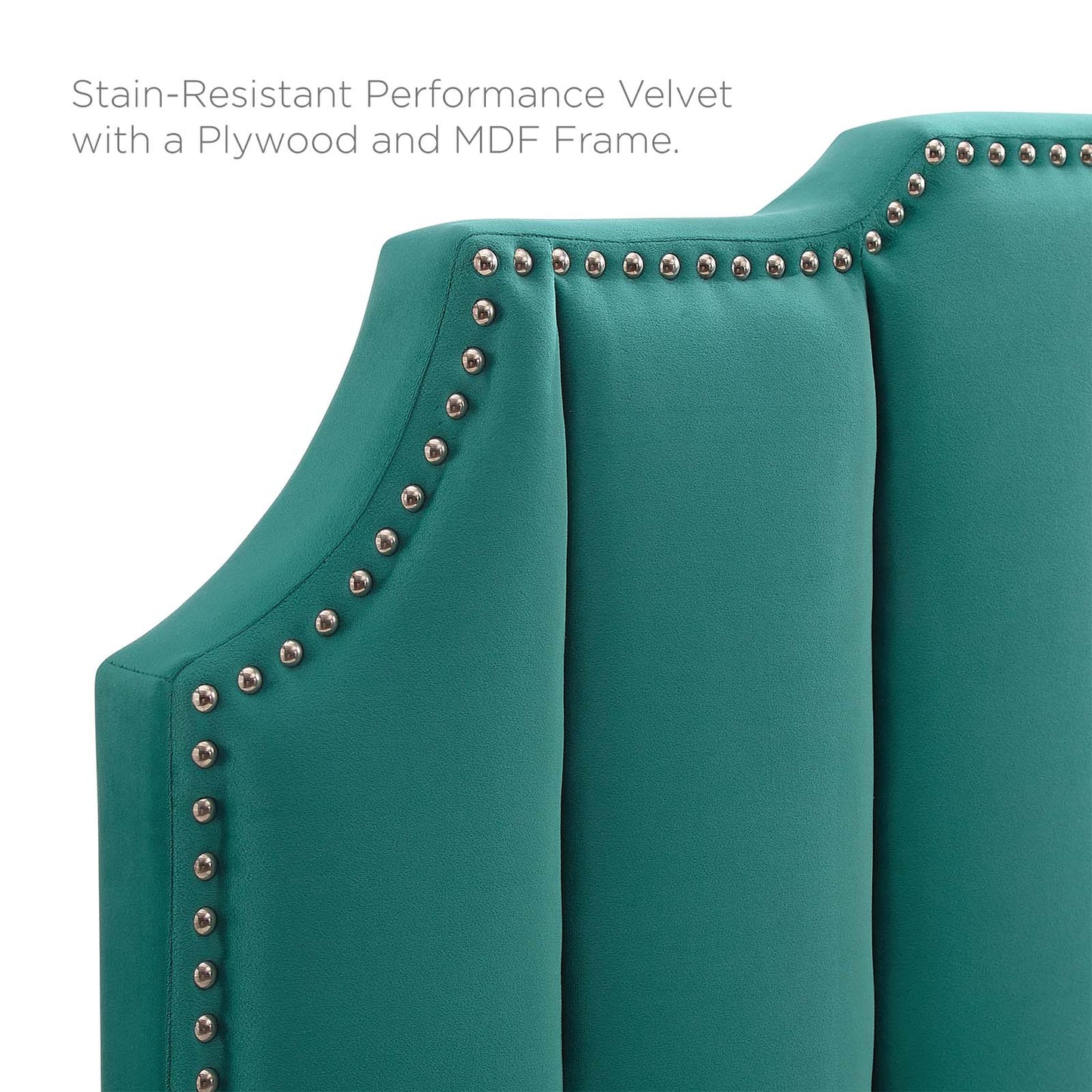 Rosalind Performance Velvet King/California King Headboard, Velvet, Teal Blue, 21933