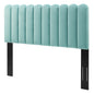 Delilah Performance Velvet Twin Headboard, Velvet, Blue, 21938