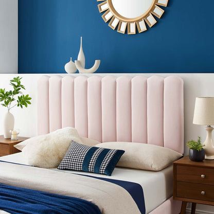 Delilah Performance Velvet Twin Headboard, Velvet, Pink, 21940